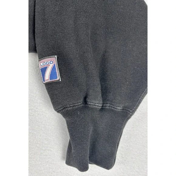 Vintage Logo 7 Houston Oilers NFL Sweatshirt Black Crewneck Size M 90s Retro